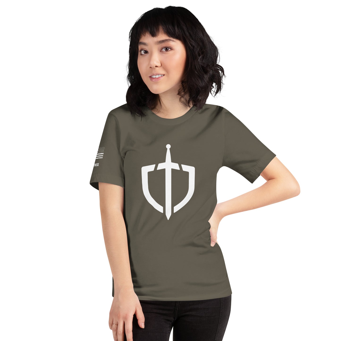 Unisex T-Shirt Assorted Colors with American Flag & Large Logo