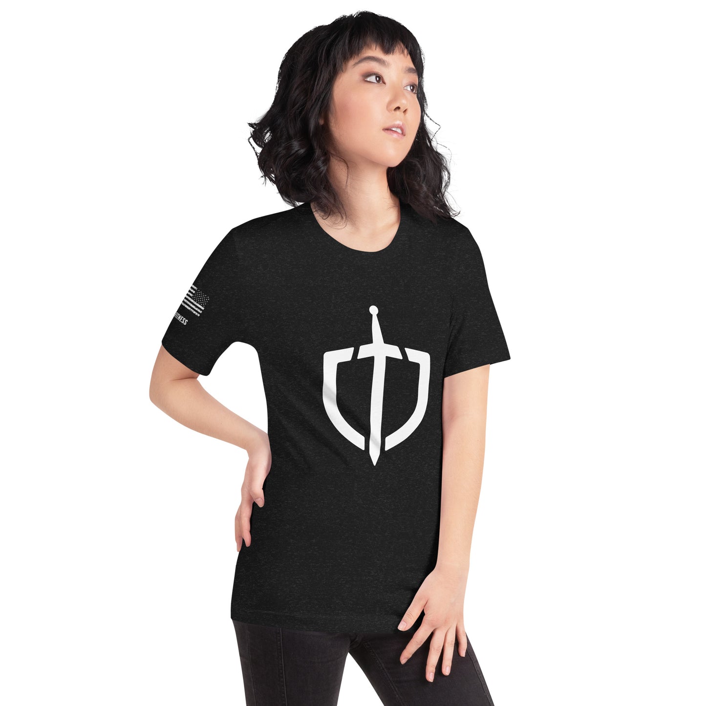 Unisex T-Shirt Assorted Colors with American Flag & Large Logo