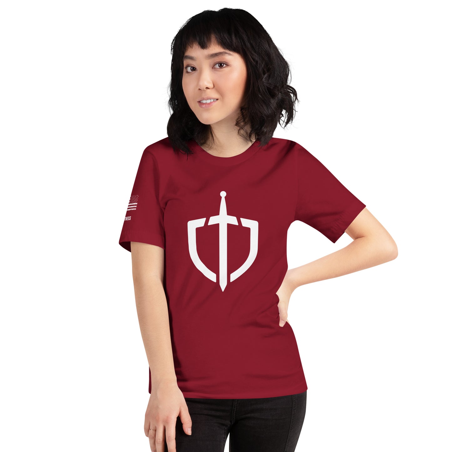 Unisex T-Shirt Assorted Colors with American Flag & Large Logo