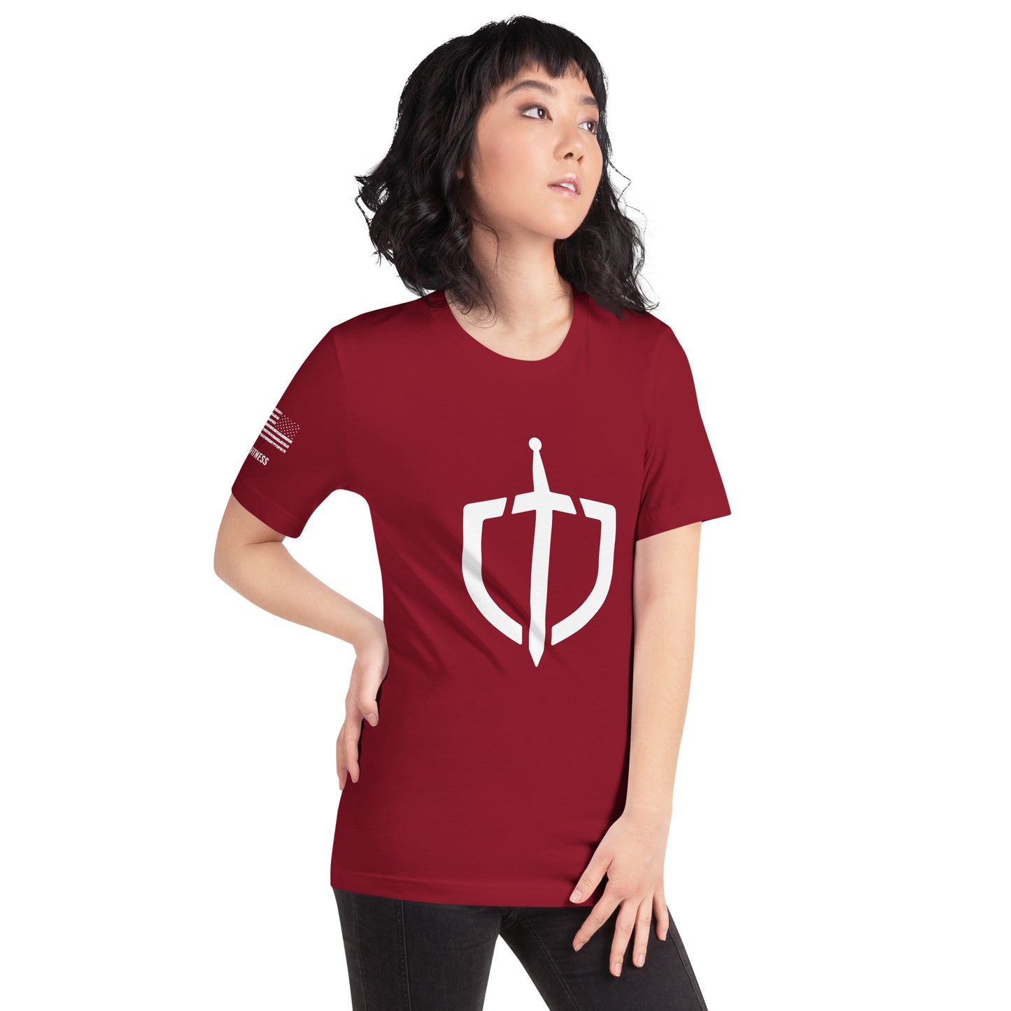 Unisex T-Shirt Assorted Colors with American Flag & Large Logo
