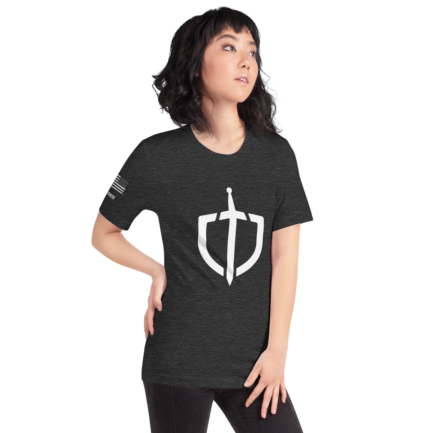 Unisex T-Shirt Assorted Colors with American Flag & Large Logo