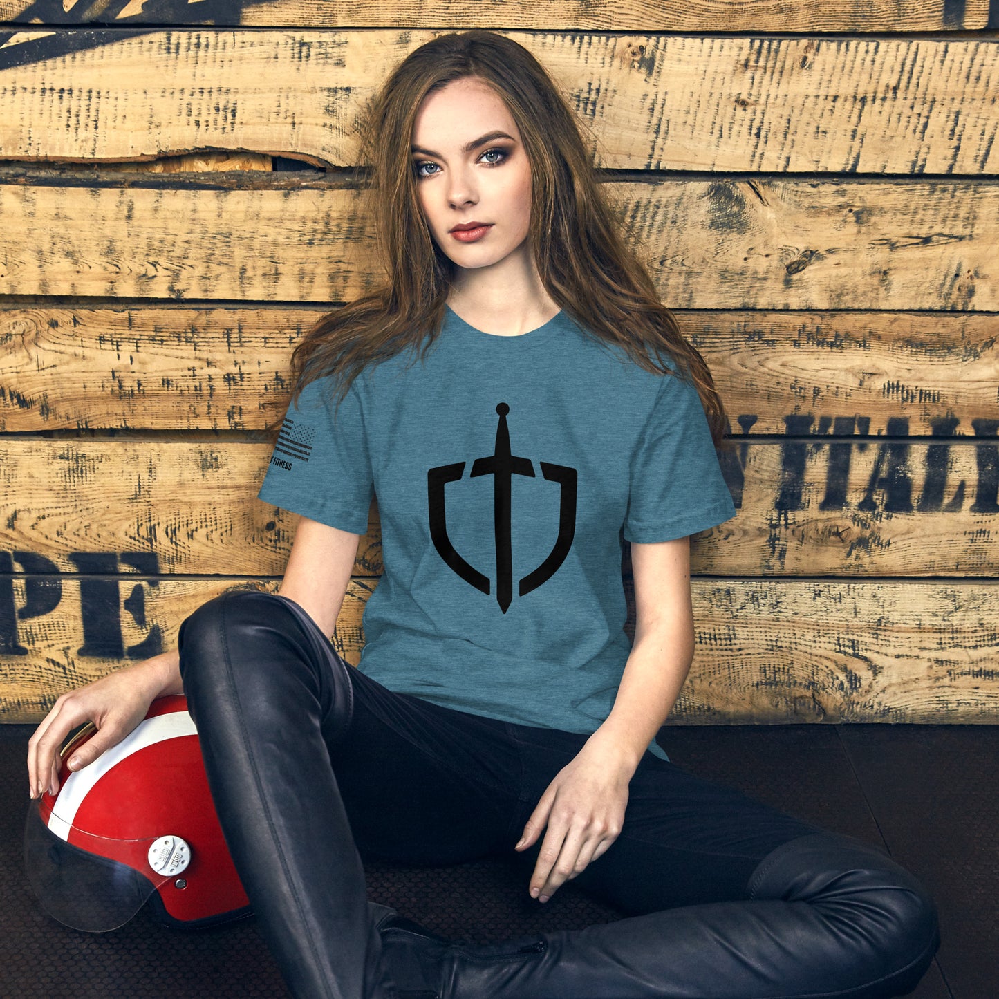 Unisex T-Shirt Assorted Colors with American Flag & Large Logo