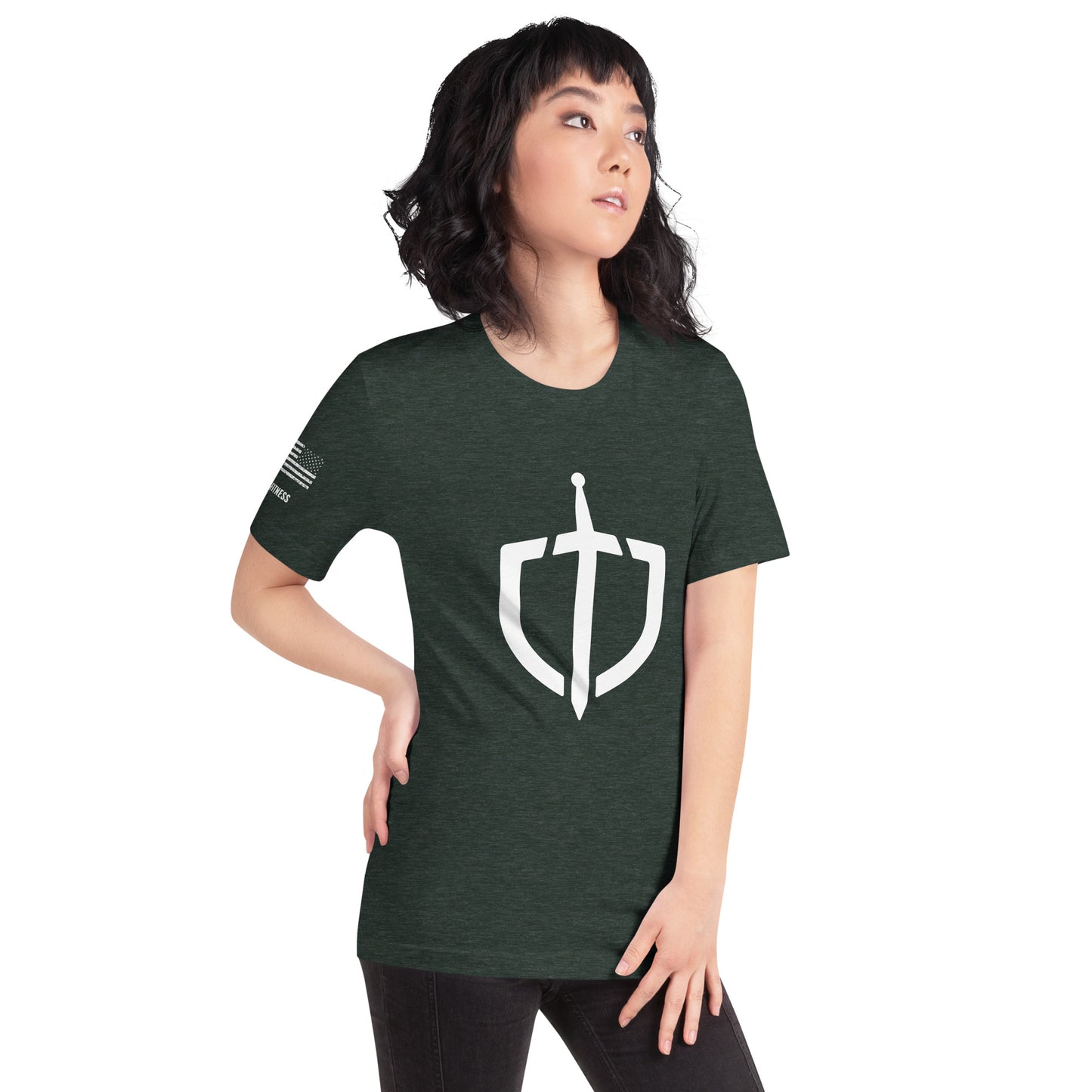 Unisex T-Shirt Assorted Colors with American Flag & Large Logo