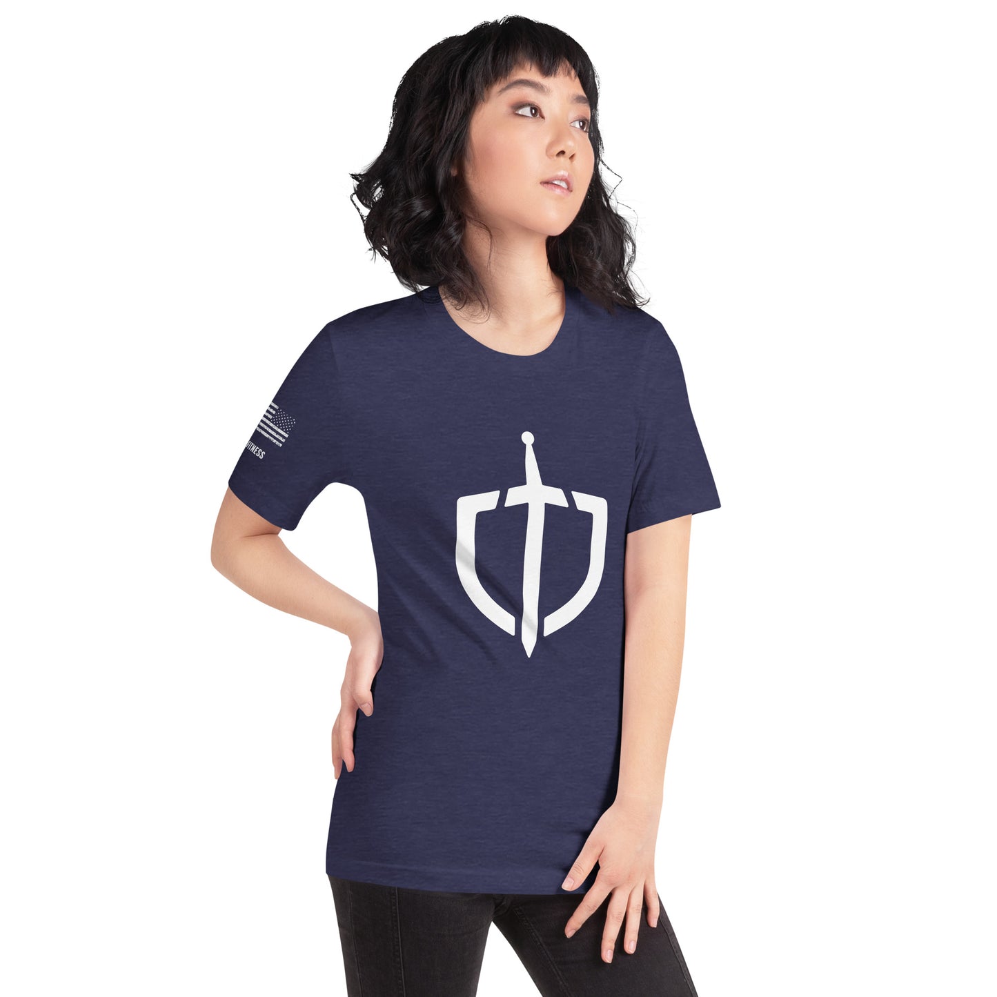 Unisex T-Shirt Assorted Colors with American Flag & Large Logo