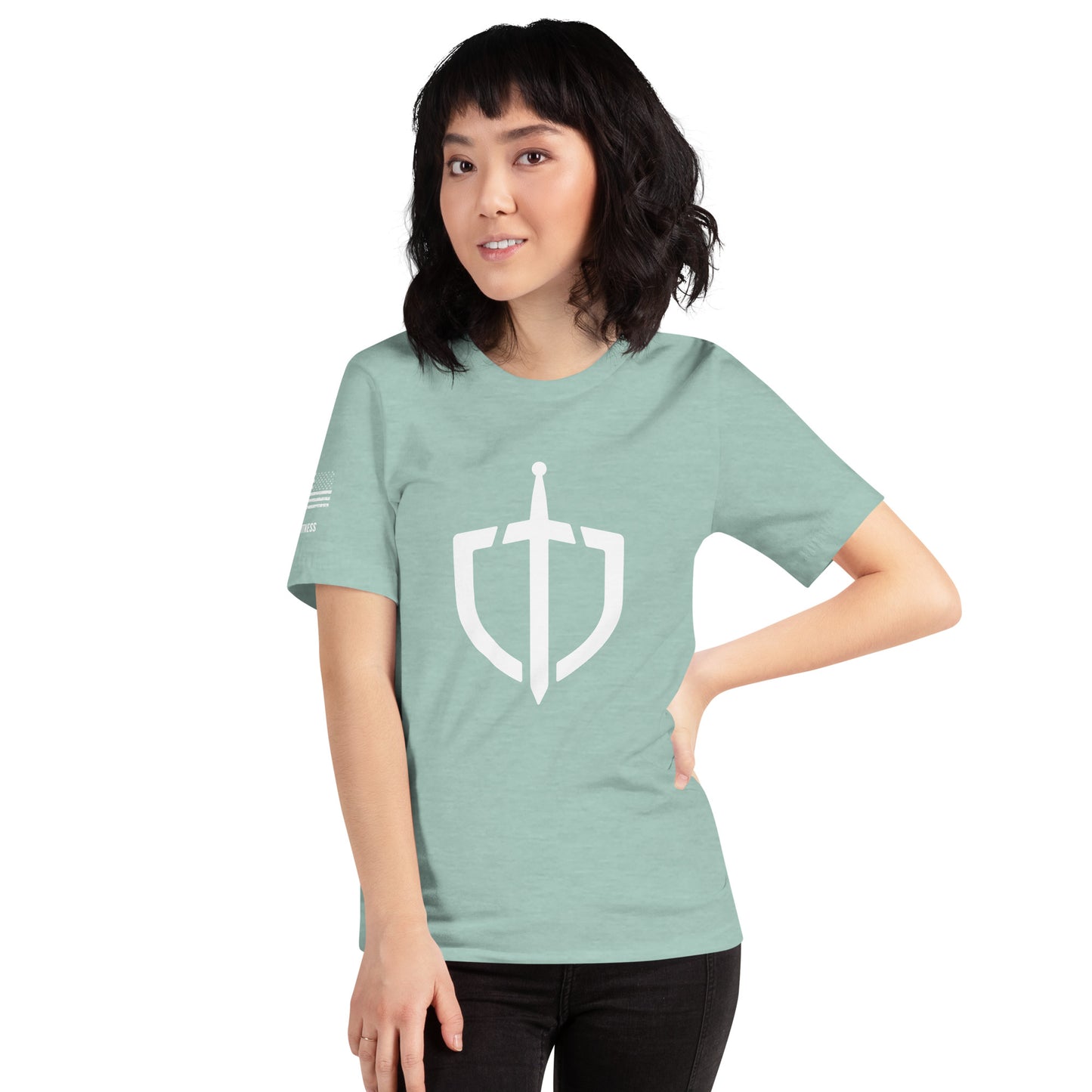 Unisex T-Shirt Assorted Colors with American Flag & Large Logo