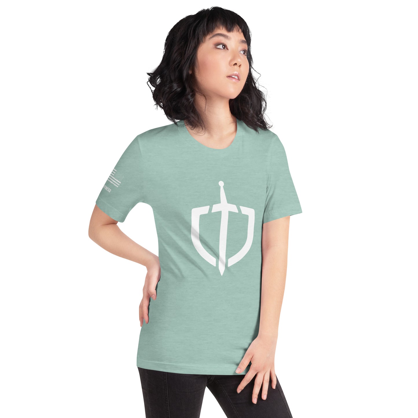 Unisex T-Shirt Assorted Colors with American Flag & Large Logo