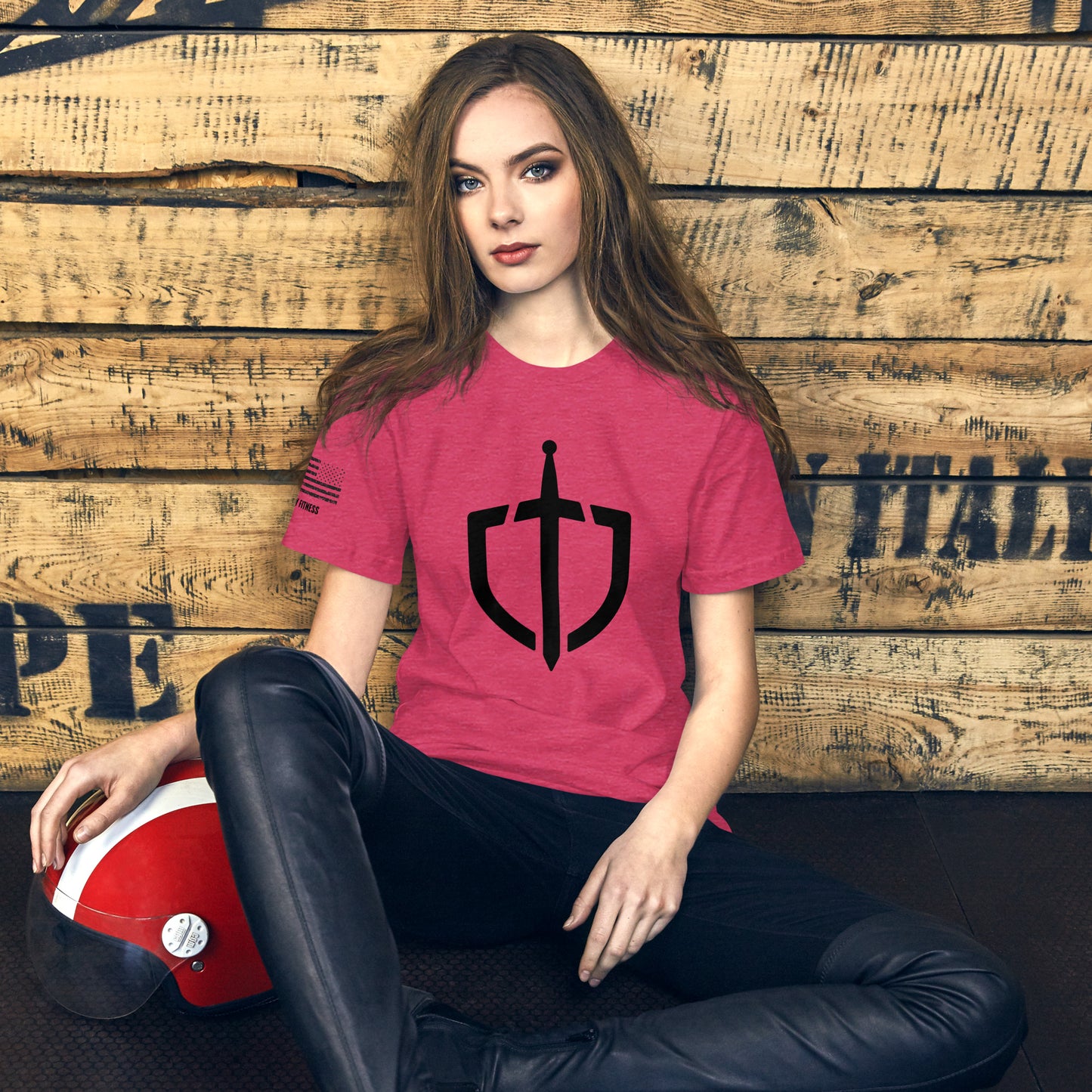 Unisex T-Shirt Assorted Colors with American Flag & Large Logo