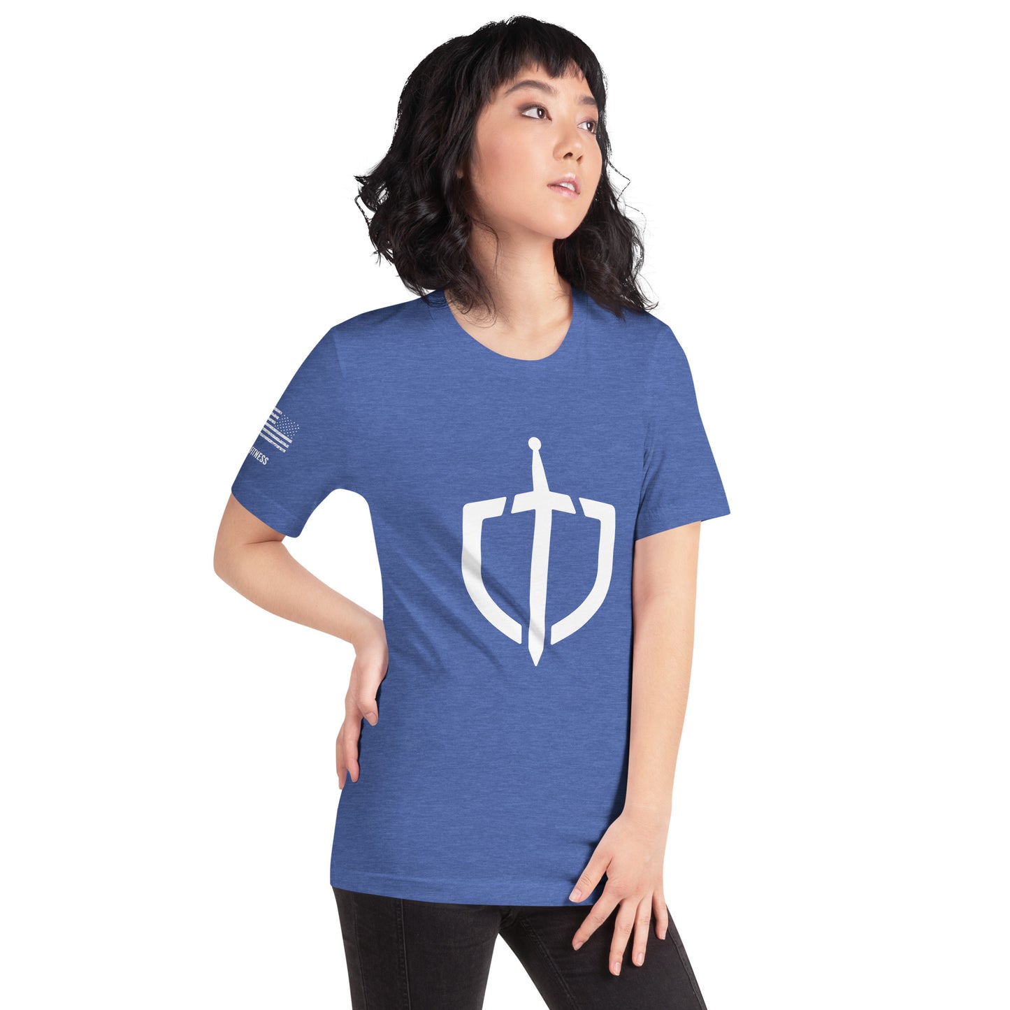 Unisex T-Shirt Assorted Colors with American Flag & Large Logo