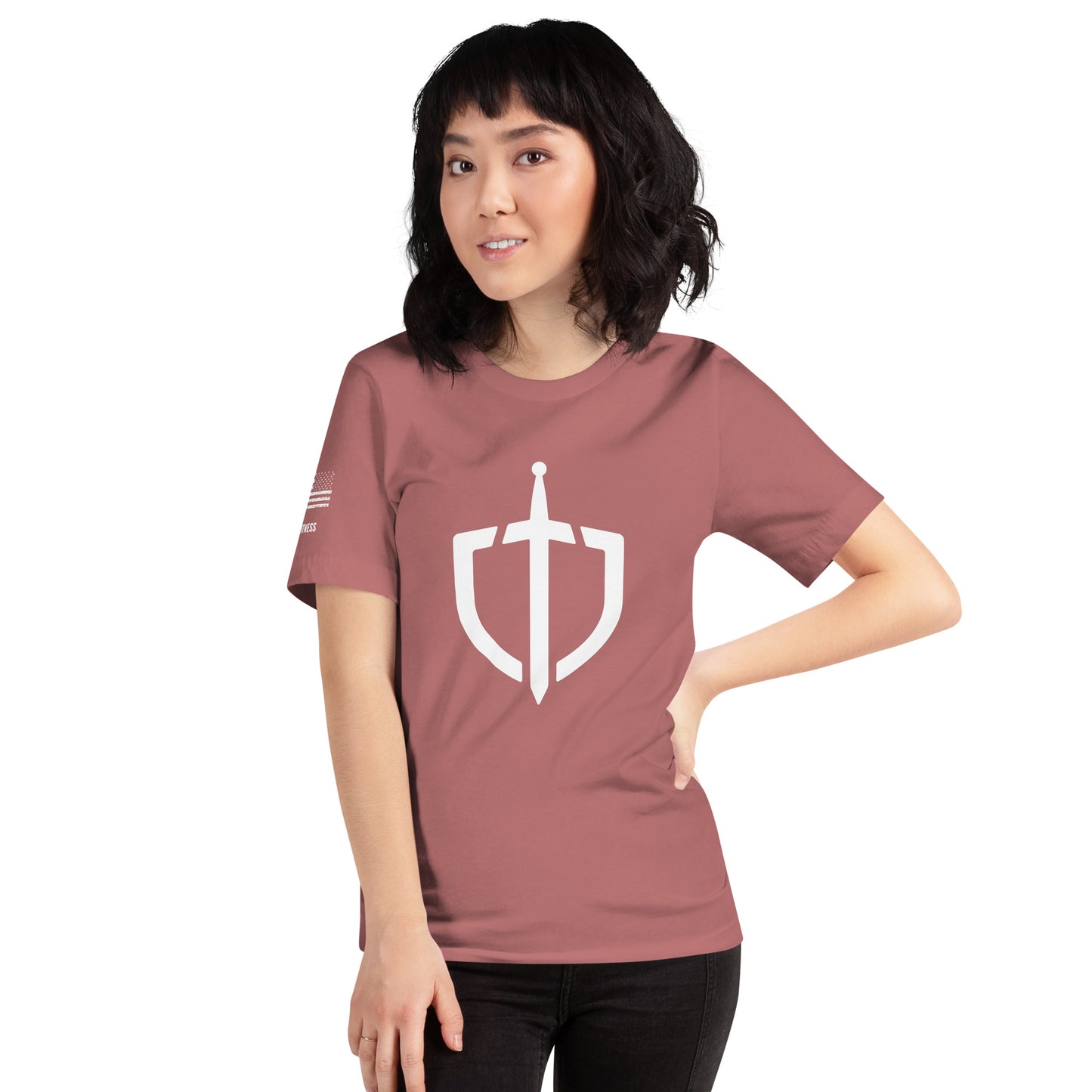 Unisex T-Shirt Assorted Colors with American Flag & Large Logo