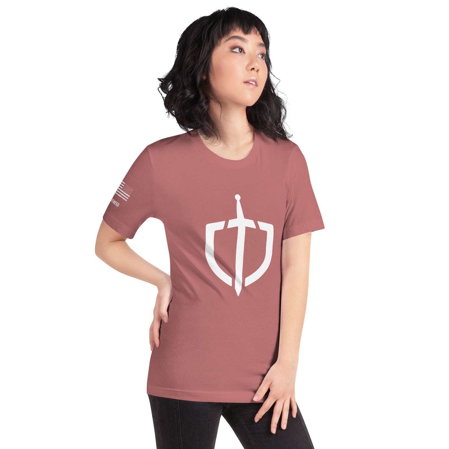 Unisex T-Shirt Assorted Colors with American Flag & Large Logo