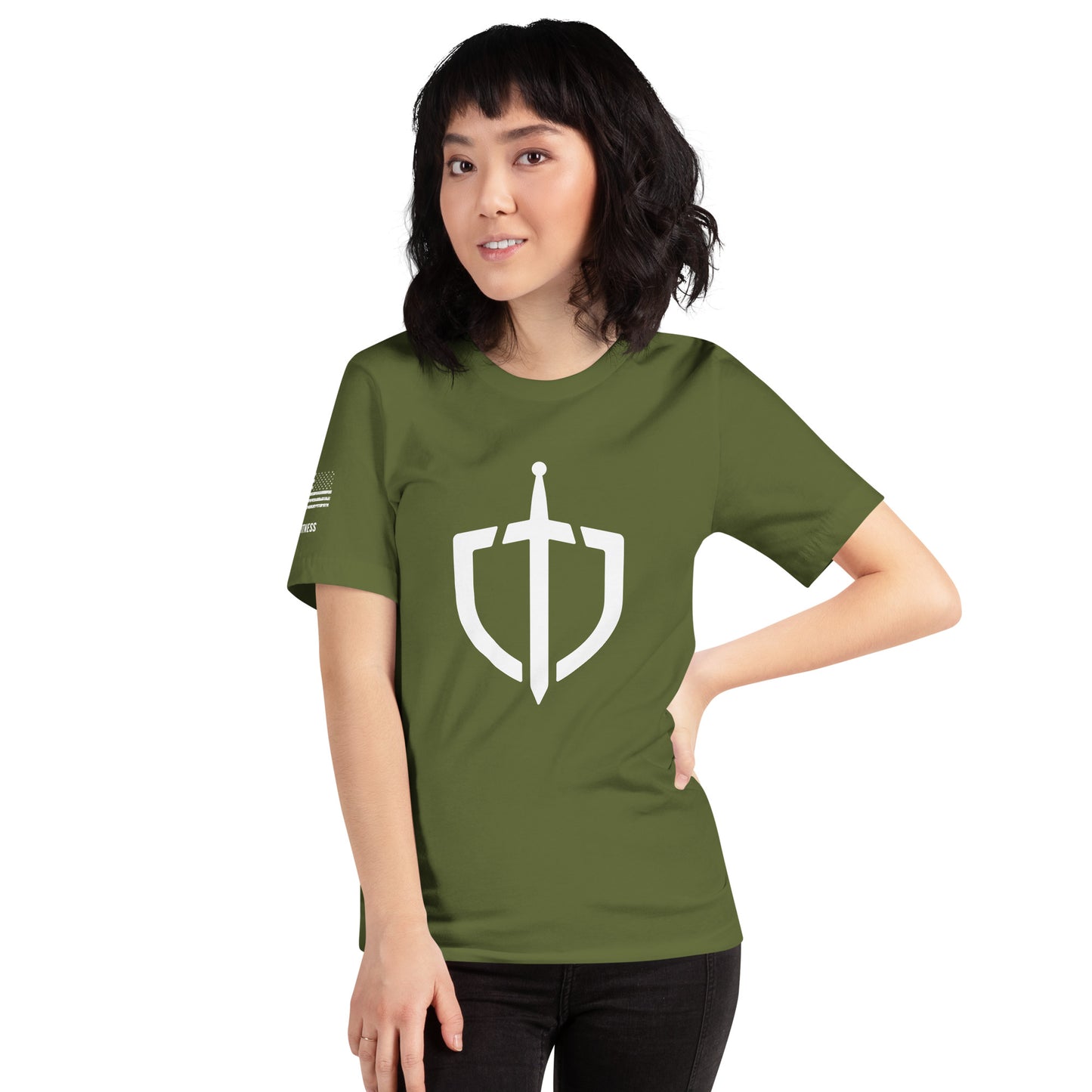 Unisex T-Shirt Assorted Colors with American Flag & Large Logo