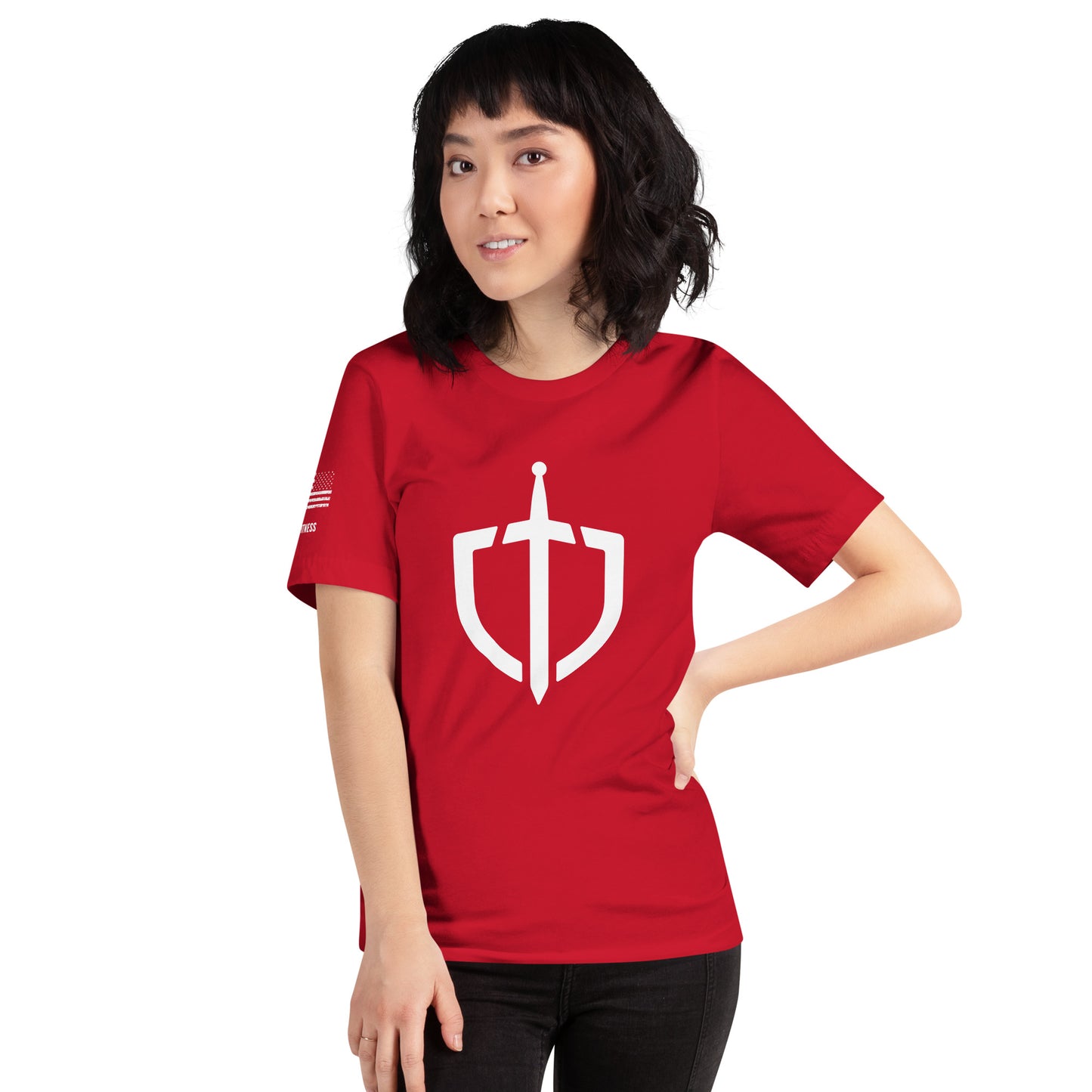 Unisex T-Shirt Assorted Colors with American Flag & Large Logo