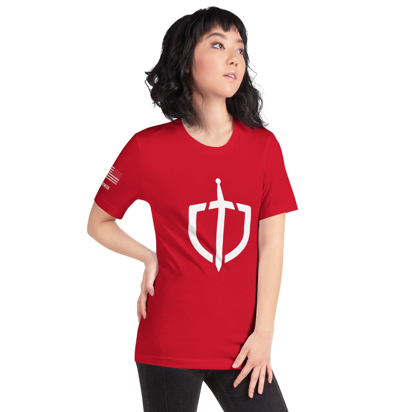 Unisex T-Shirt Assorted Colors with American Flag & Large Logo