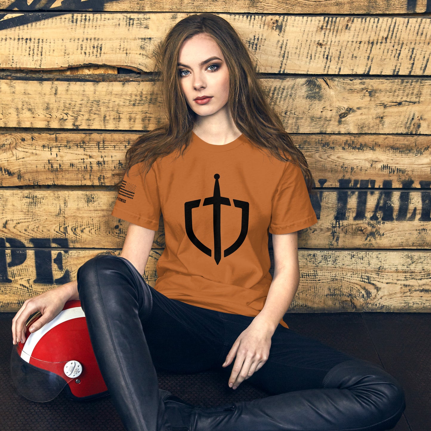 Unisex T-Shirt Assorted Colors with American Flag & Large Logo