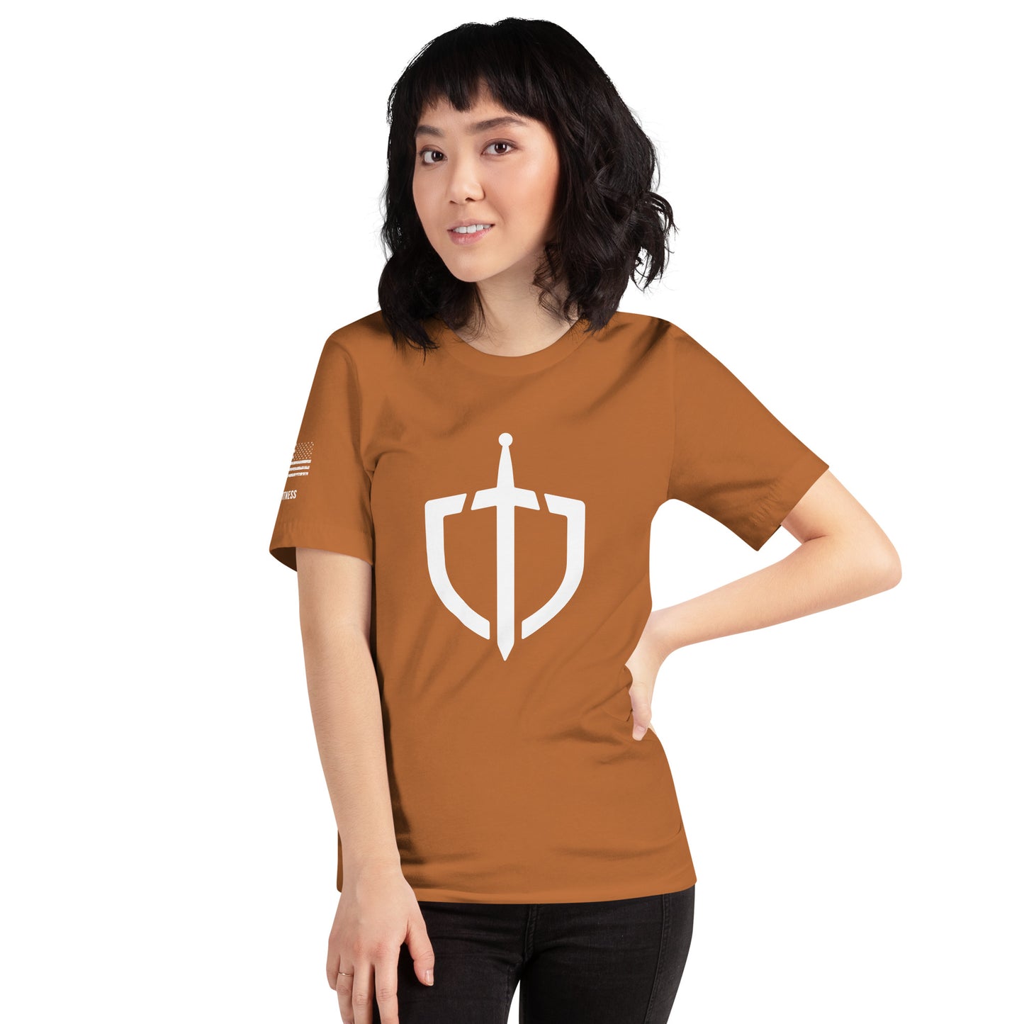 Unisex T-Shirt Assorted Colors with American Flag & Large Logo