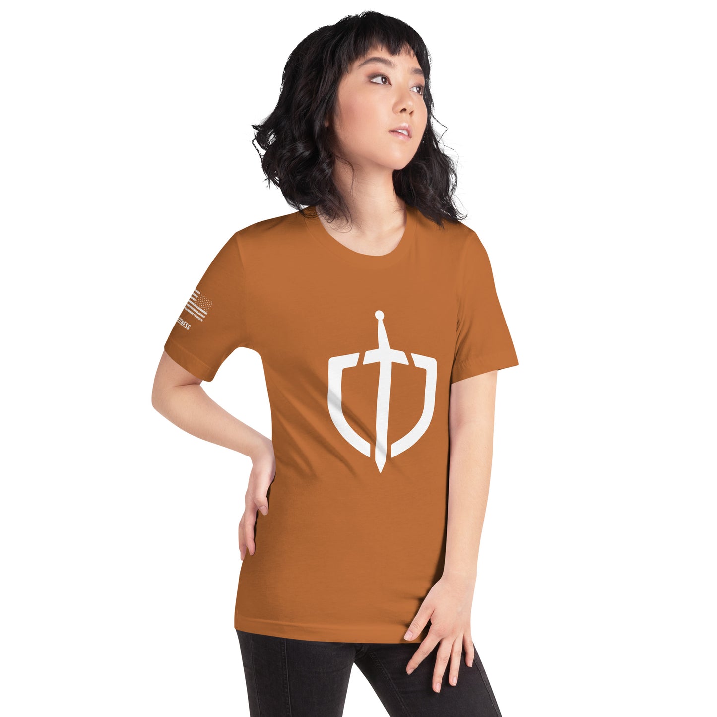 Unisex T-Shirt Assorted Colors with American Flag & Large Logo