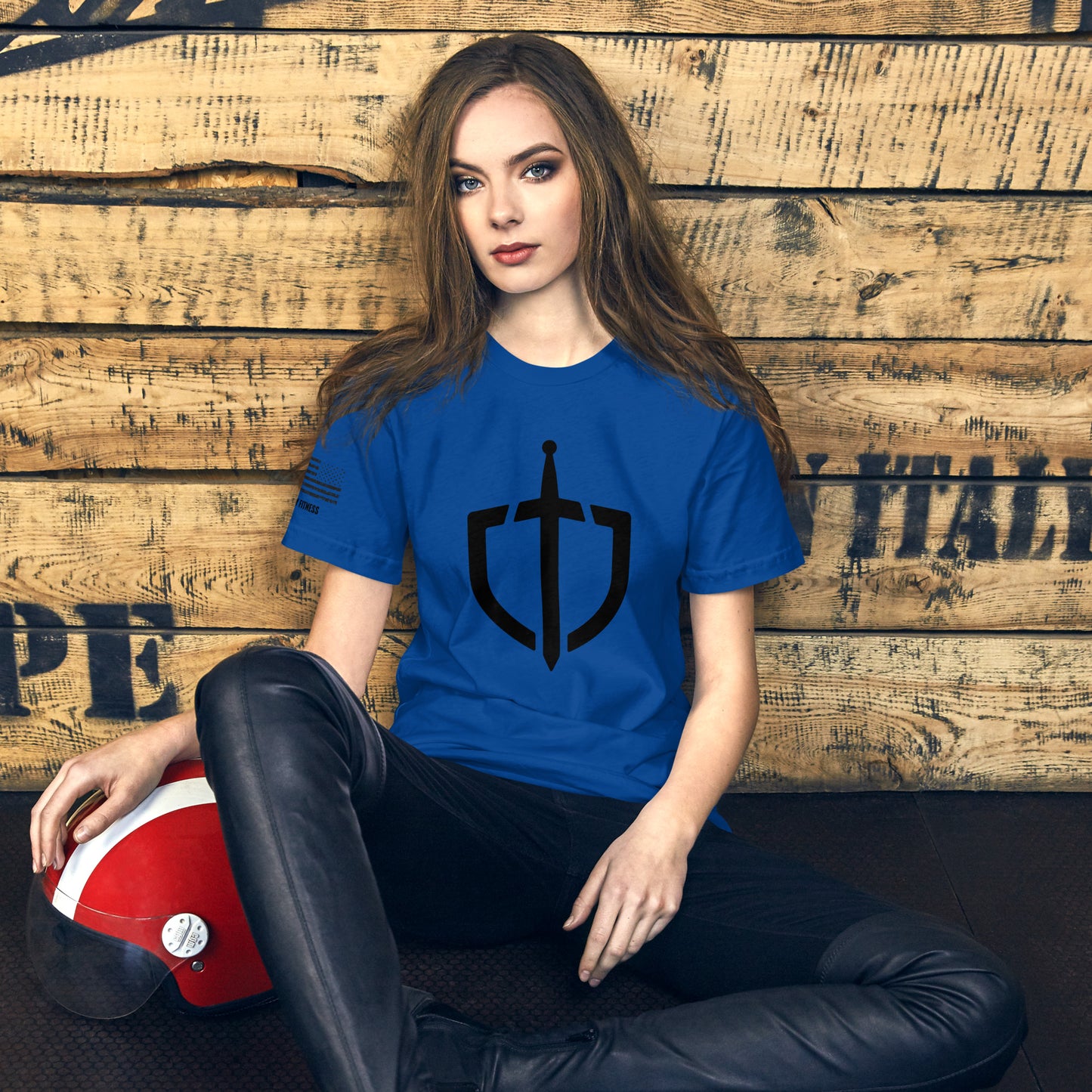 Unisex T-Shirt Assorted Colors with American Flag & Large Logo