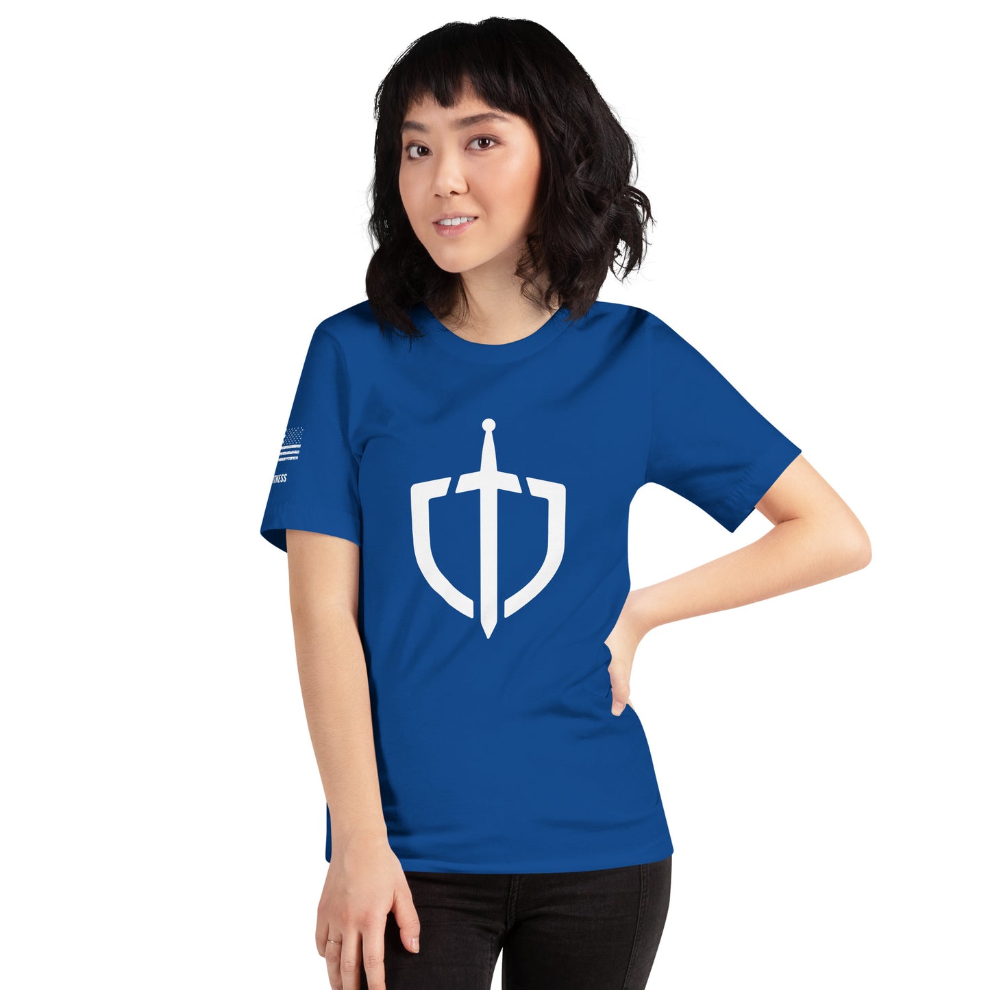 Unisex T-Shirt Assorted Colors with American Flag & Large Logo