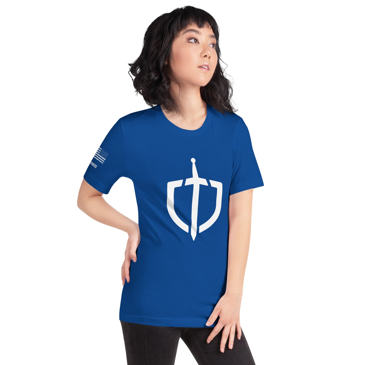 Unisex T-Shirt Assorted Colors with American Flag & Large Logo