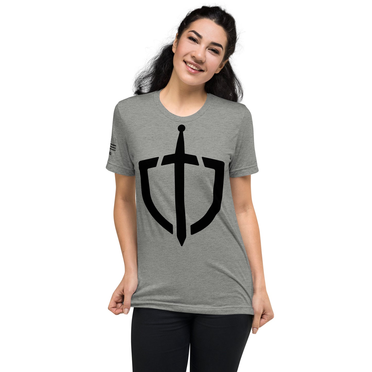 Unisex Tri-Blend Assorted Color T-shirt w/ American Flag