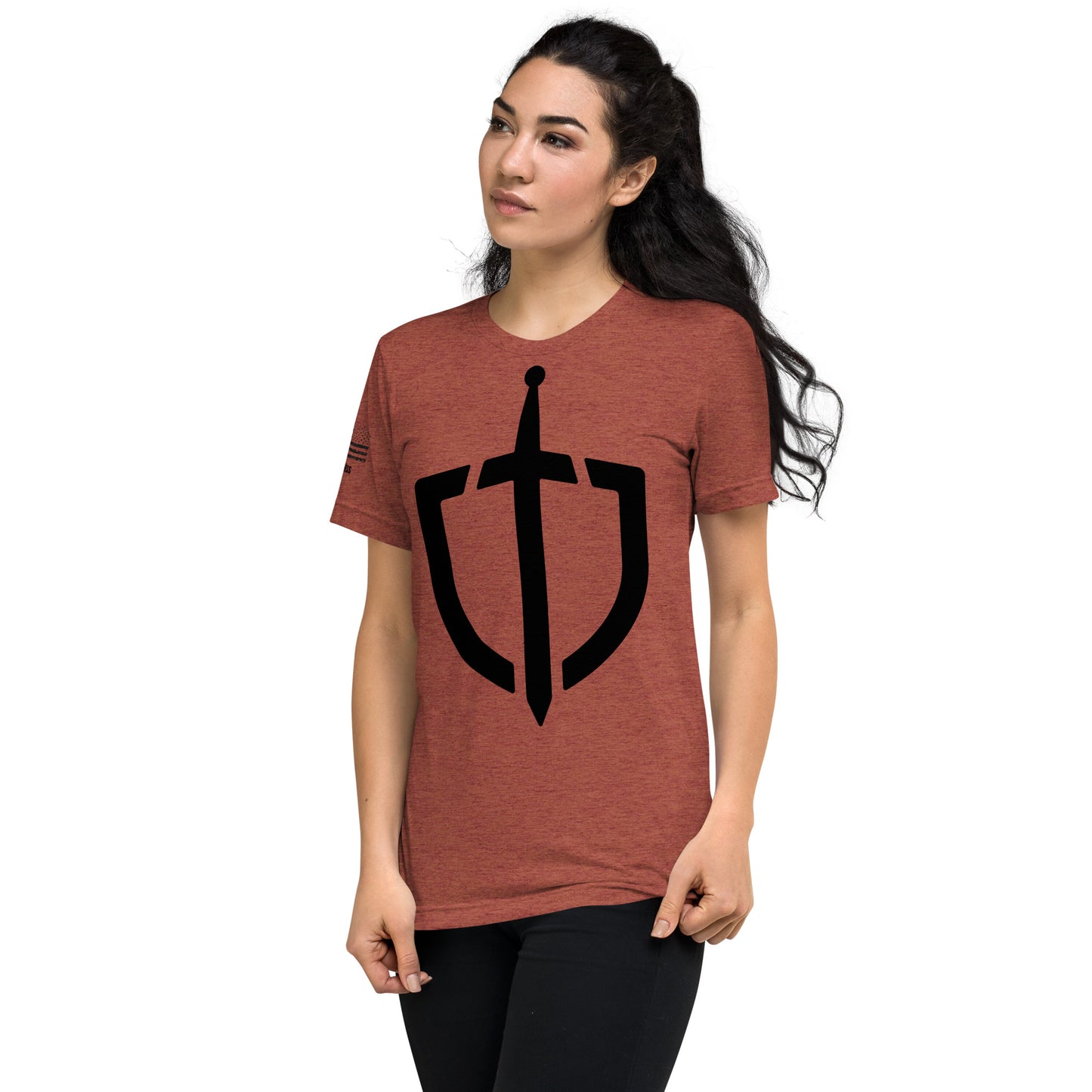 Unisex Tri-Blend Assorted Color T-shirt w/ American Flag