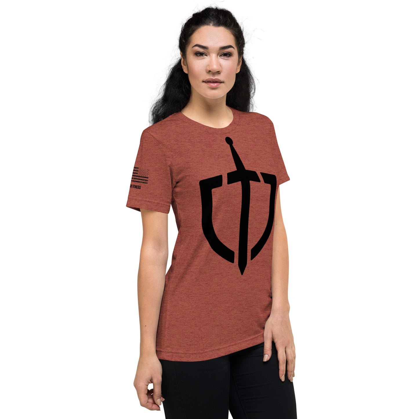 Unisex Tri-Blend Assorted Color T-shirt w/ American Flag