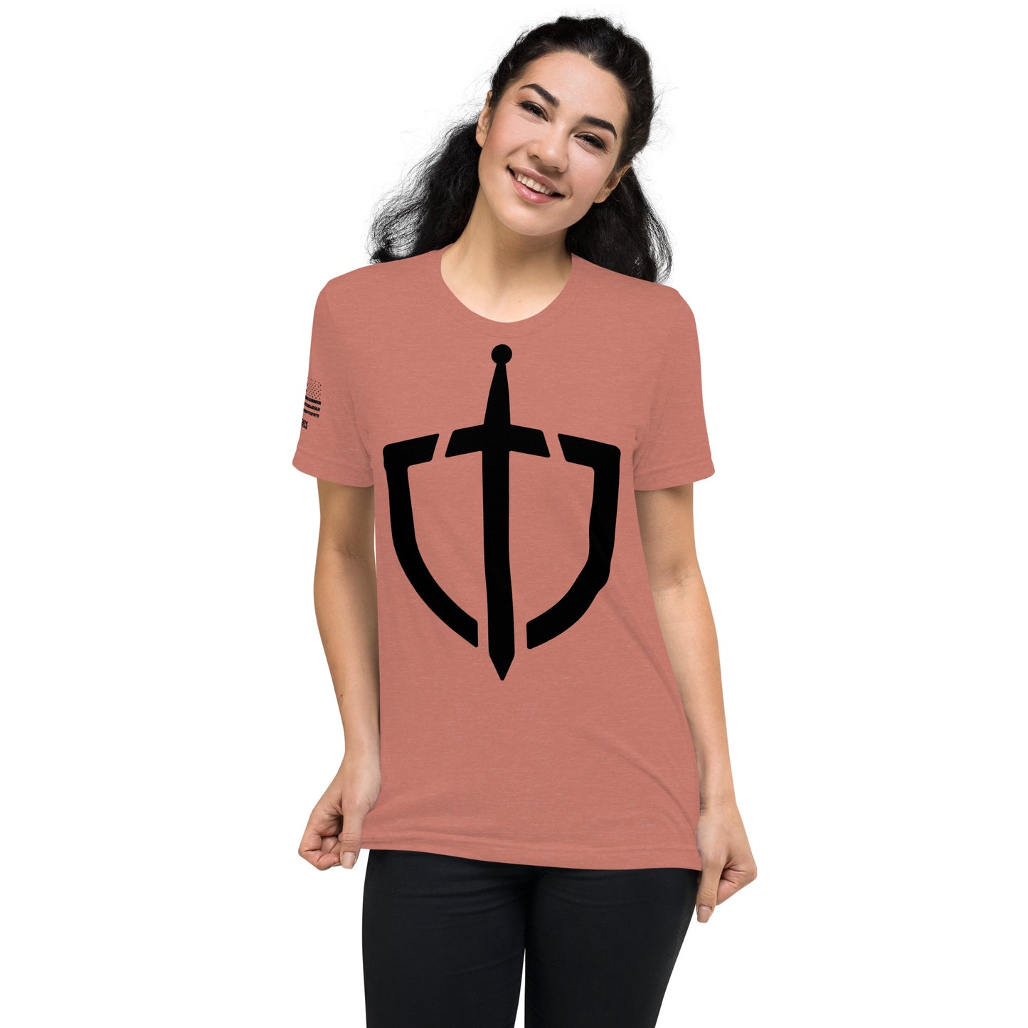 Unisex Tri-Blend Assorted Color T-shirt w/ American Flag