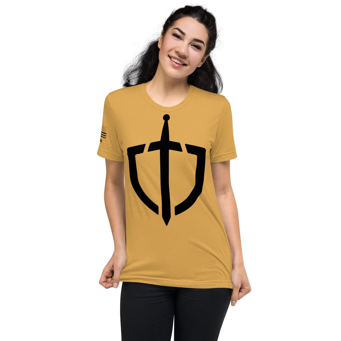 Unisex Tri-Blend Assorted Color T-shirt w/ American Flag