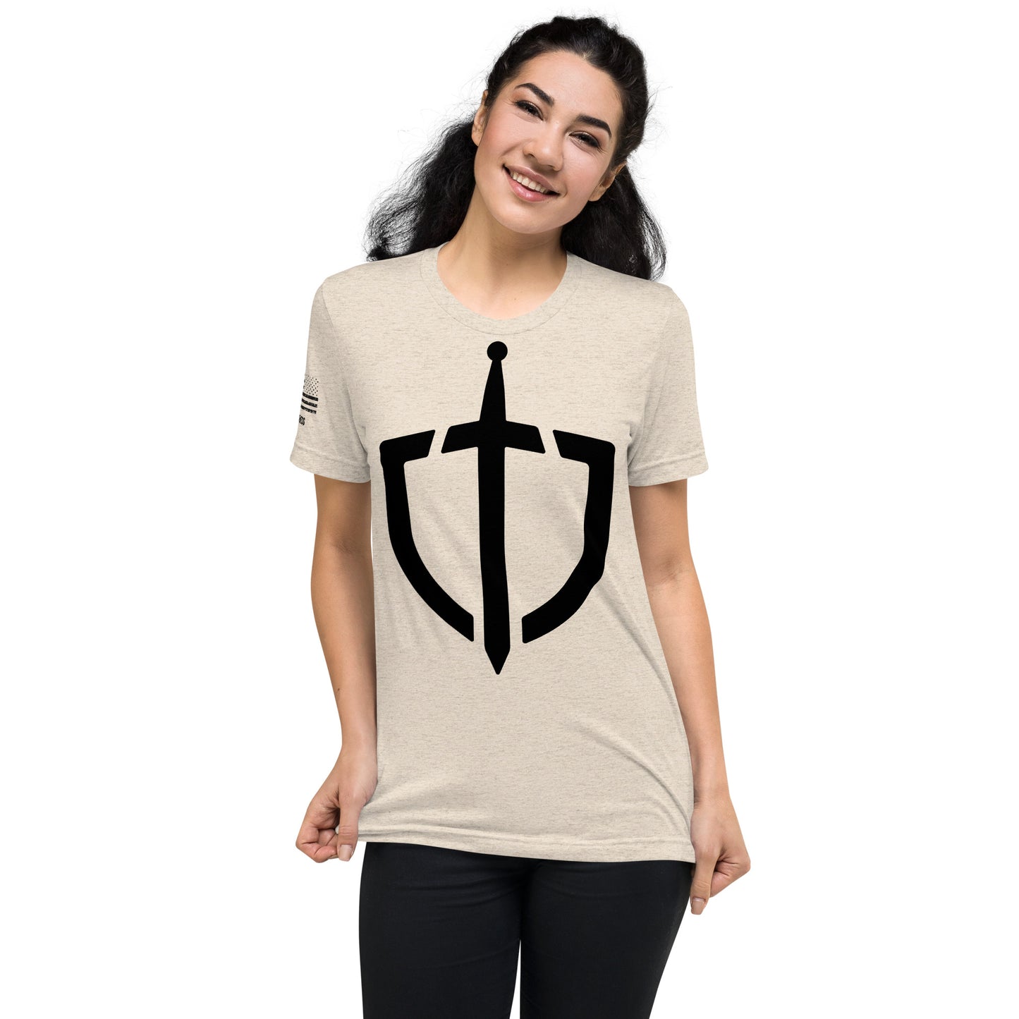 Unisex Tri-Blend Assorted Color T-shirt w/ American Flag