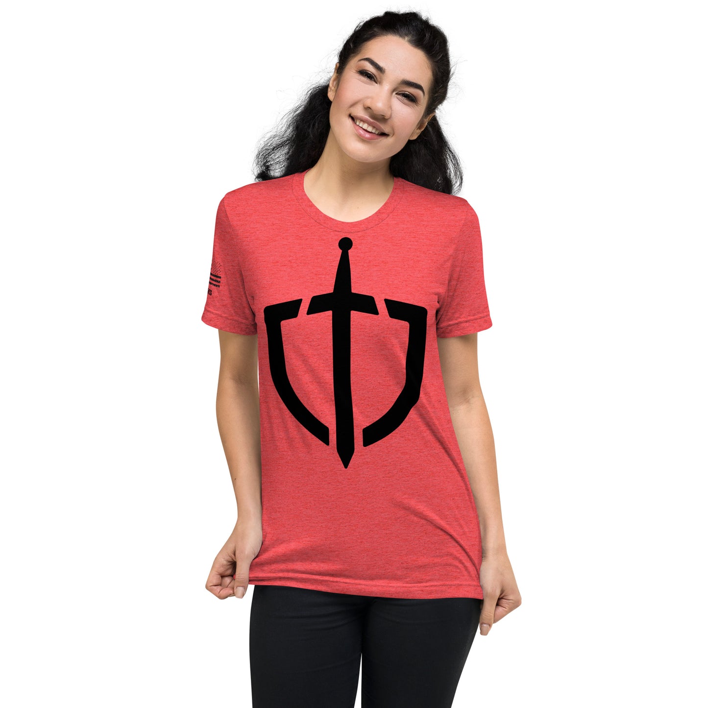 Unisex Tri-Blend Assorted Color T-shirt w/ American Flag