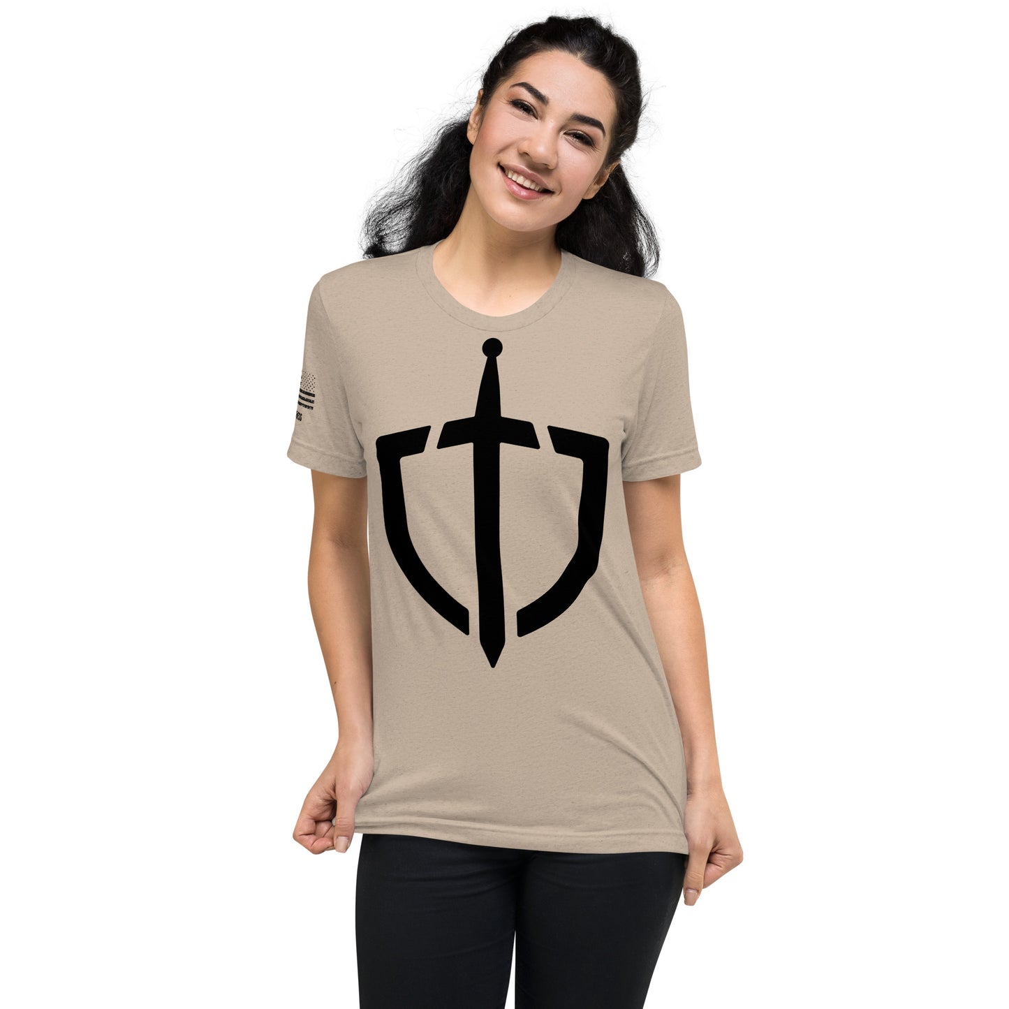 Unisex Tri-Blend Assorted Color T-shirt w/ American Flag