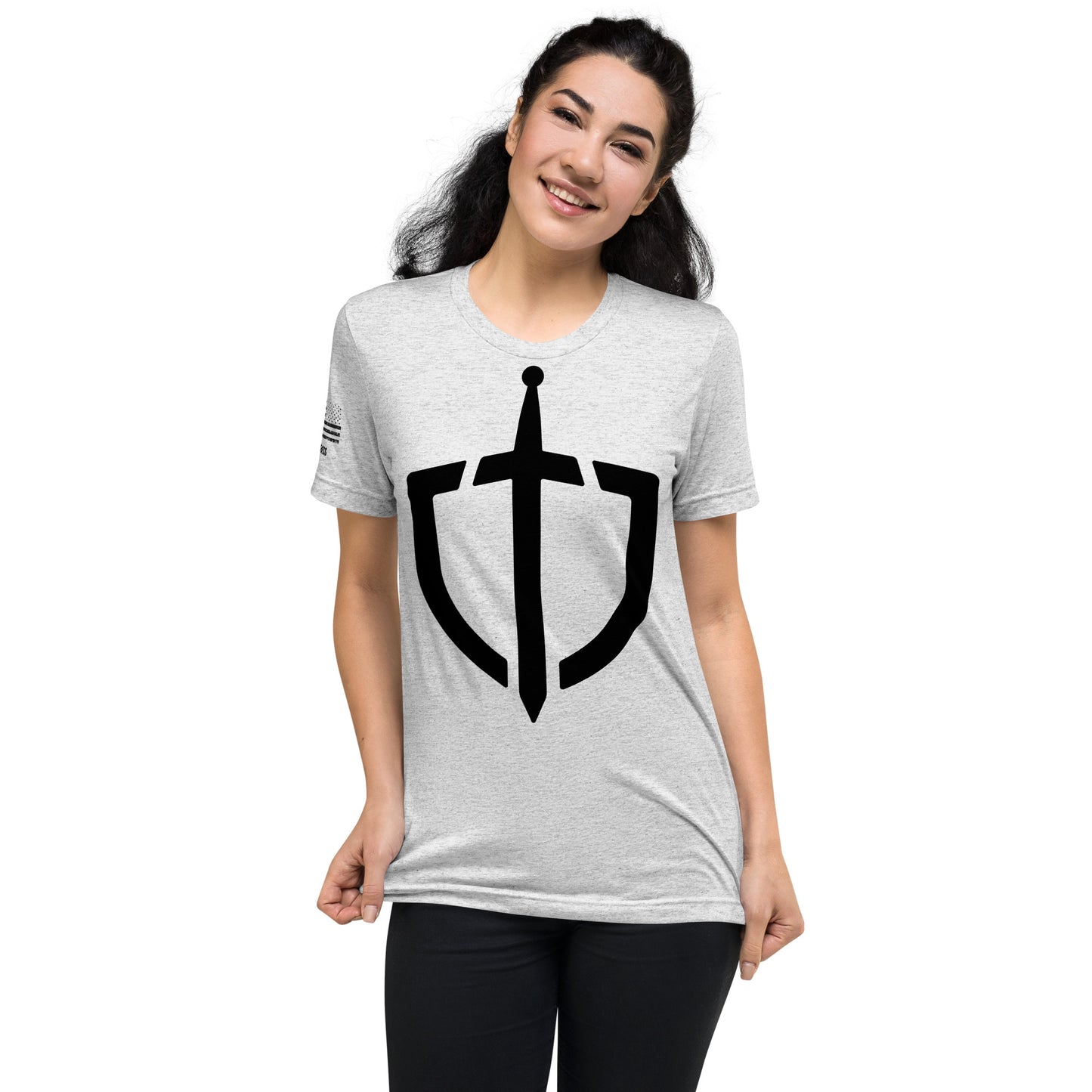Unisex Tri-Blend Assorted Color T-shirt w/ American Flag