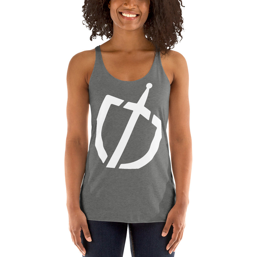 Racerback Tank with White Logo