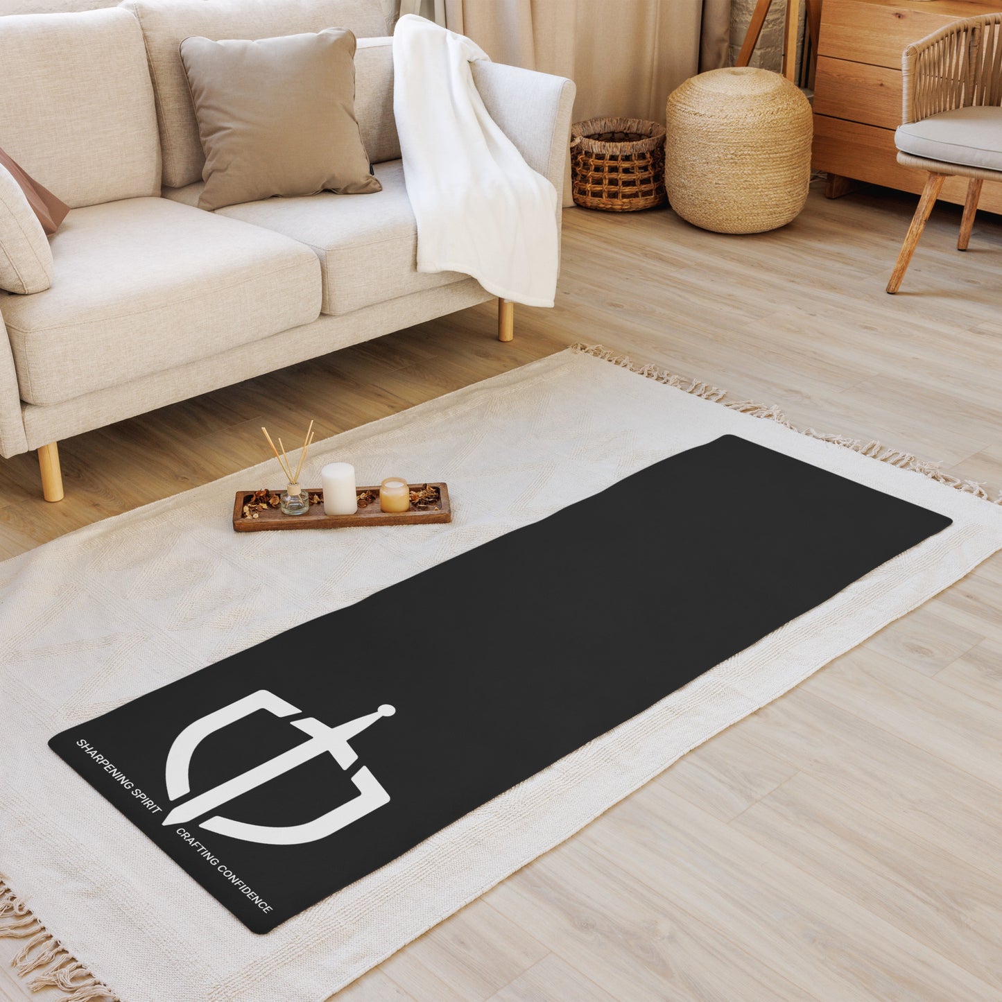 Yoga Mat with White Logo