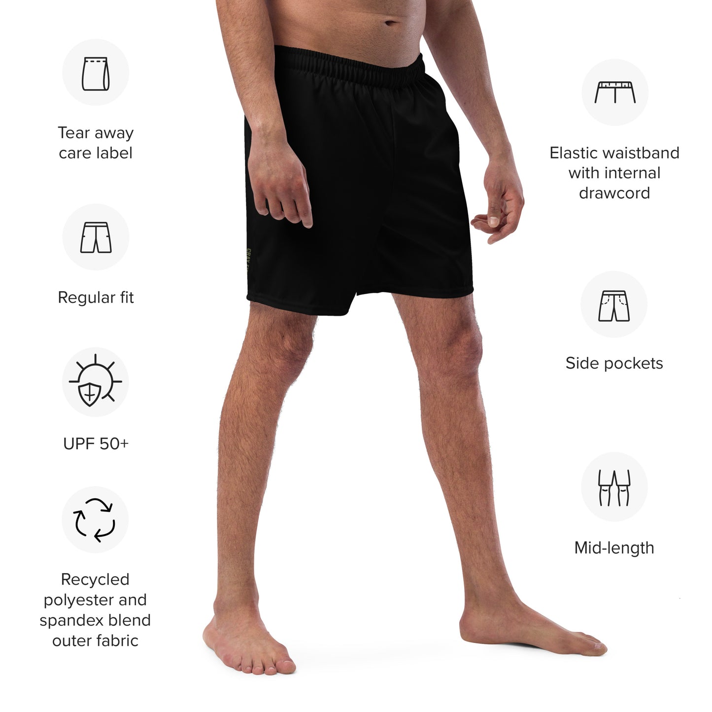 Men's Swim Trunks with Olive Logo