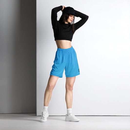 Unisex Mesh Shorts with Black Logo