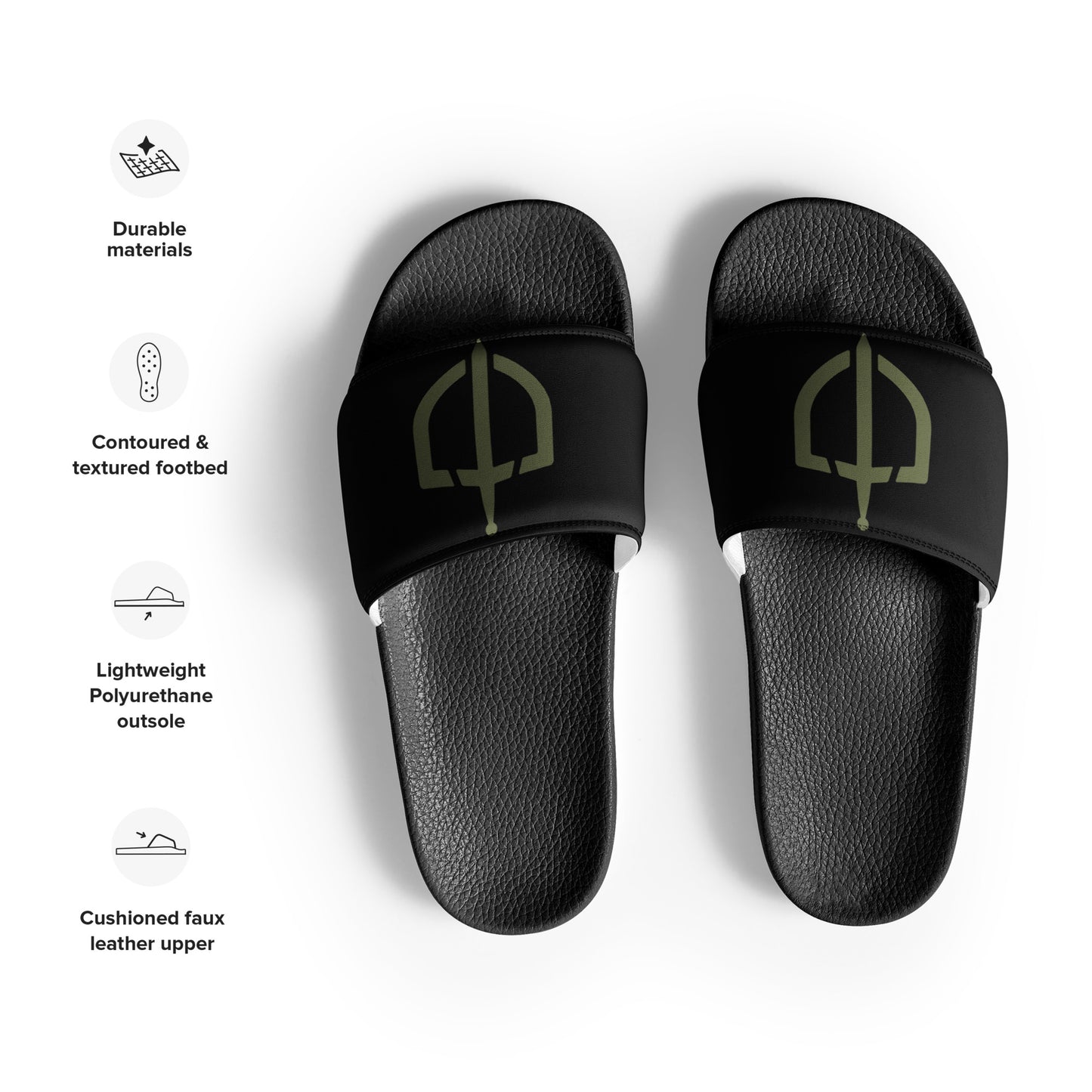 Cray slides with Olive Logo (Men's)