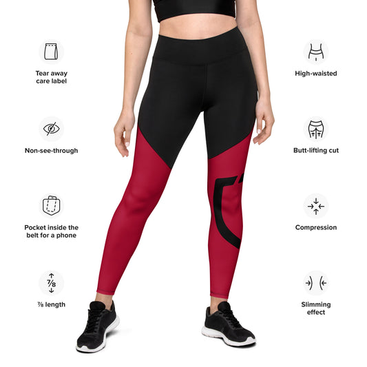 Red Premium Sports Leggings