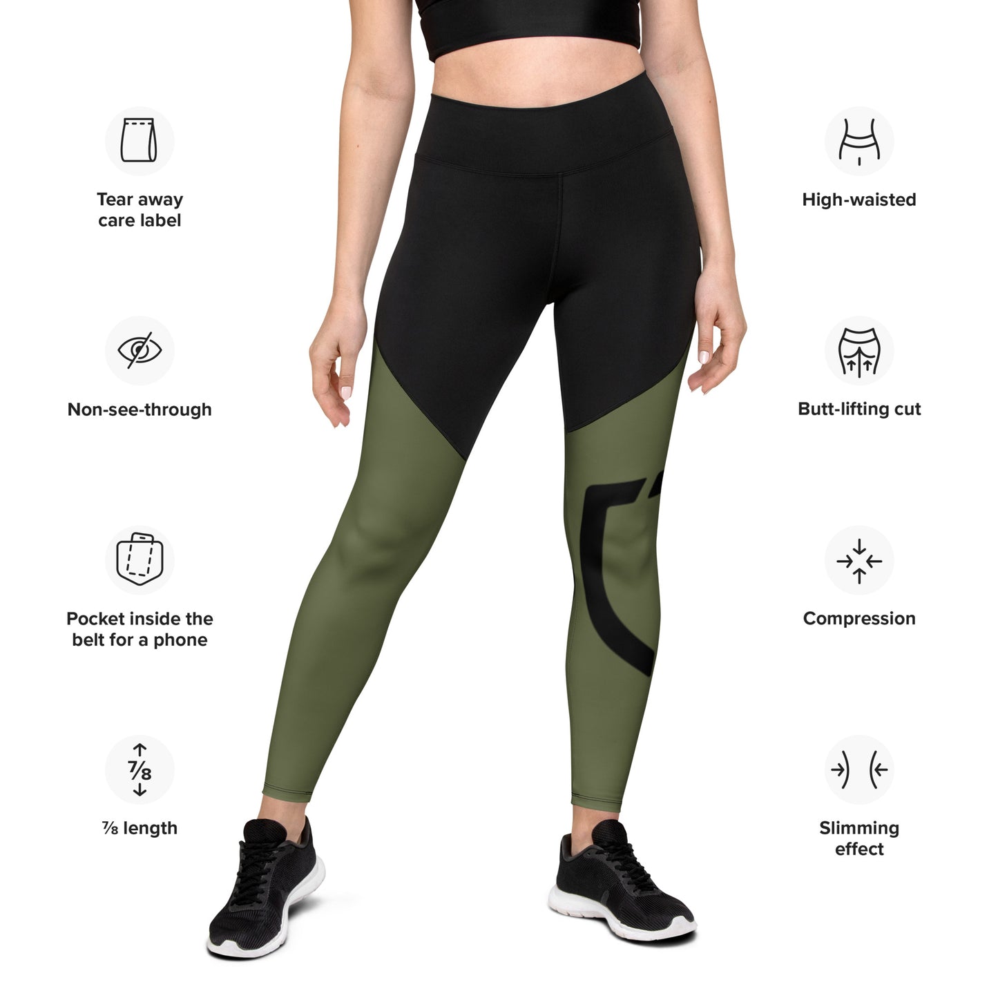 Olive Green Premium Sports Leggings