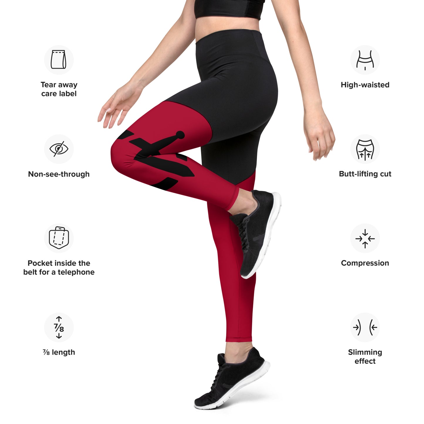 Red Premium Sports Leggings