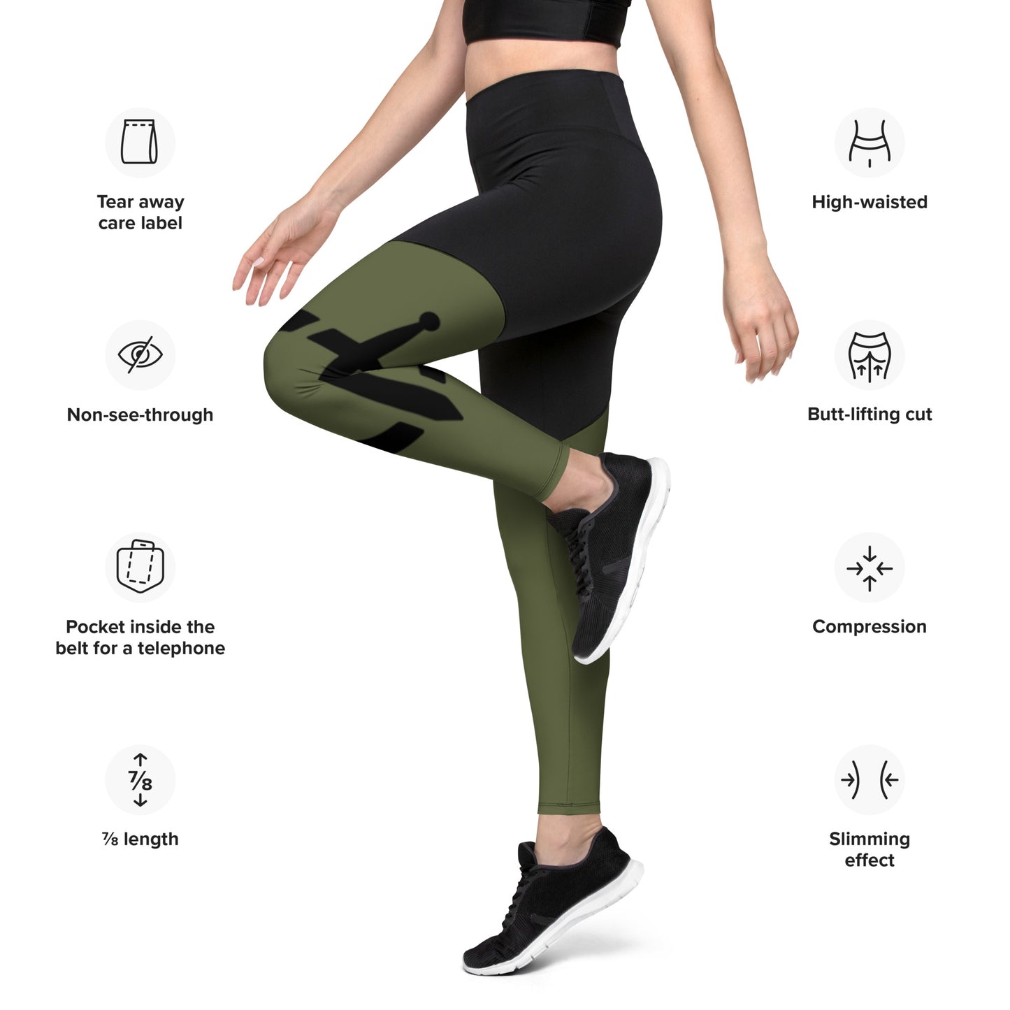 Olive Green Premium Sports Leggings