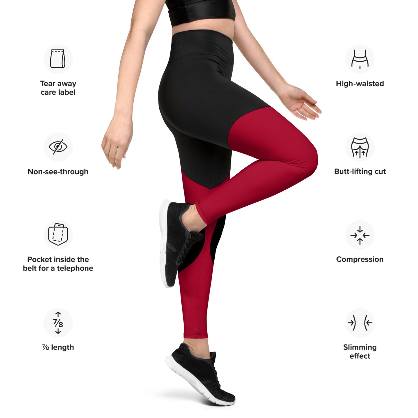 Red Premium Sports Leggings