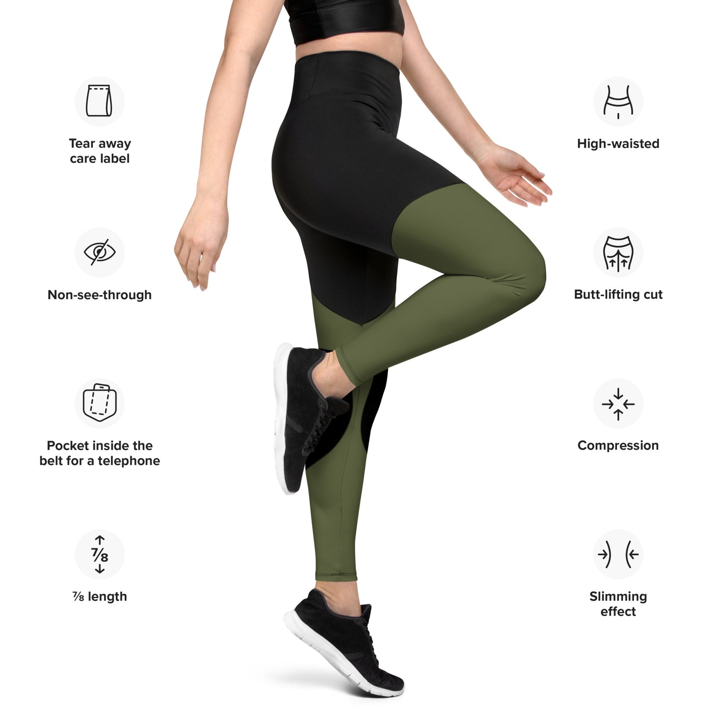 Olive Green Premium Sports Leggings