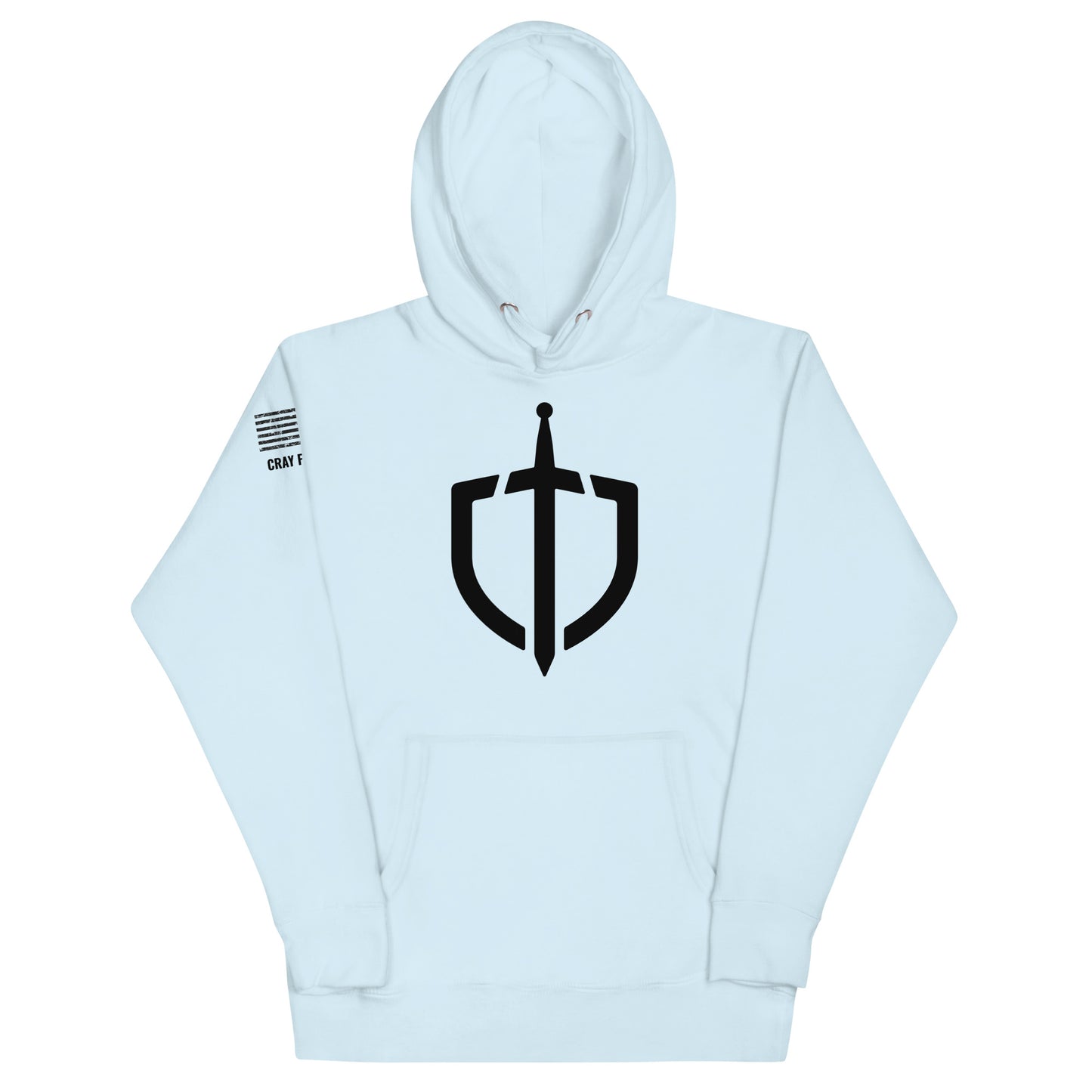 Unisex Hoodie in Assorted Colors w/American Flag & Blk Logo