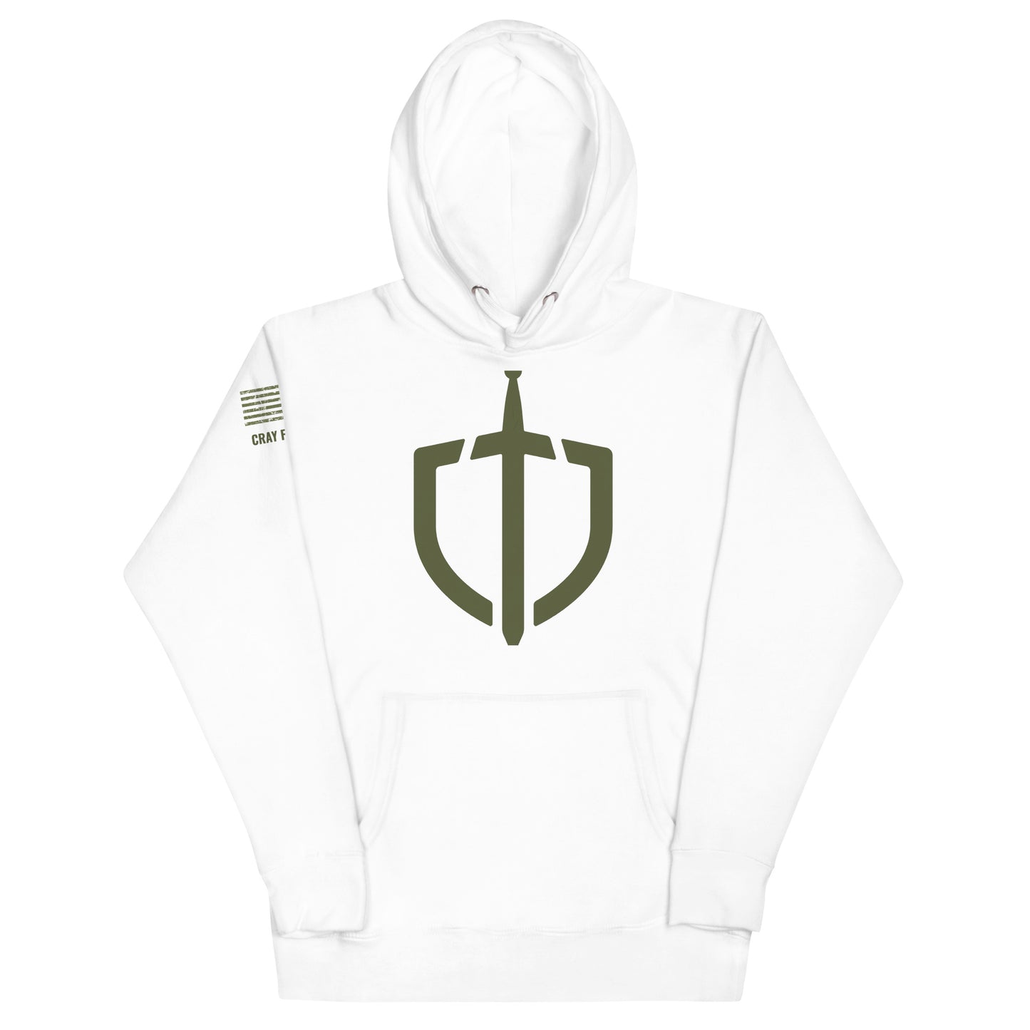 Unisex Hoodie in Assorted Colors w/American Flag & Olive Logo