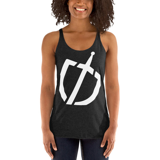 Racerback Tank with White Logo